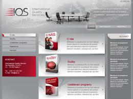Webdesign pro společnost IQS Hlavní stránka